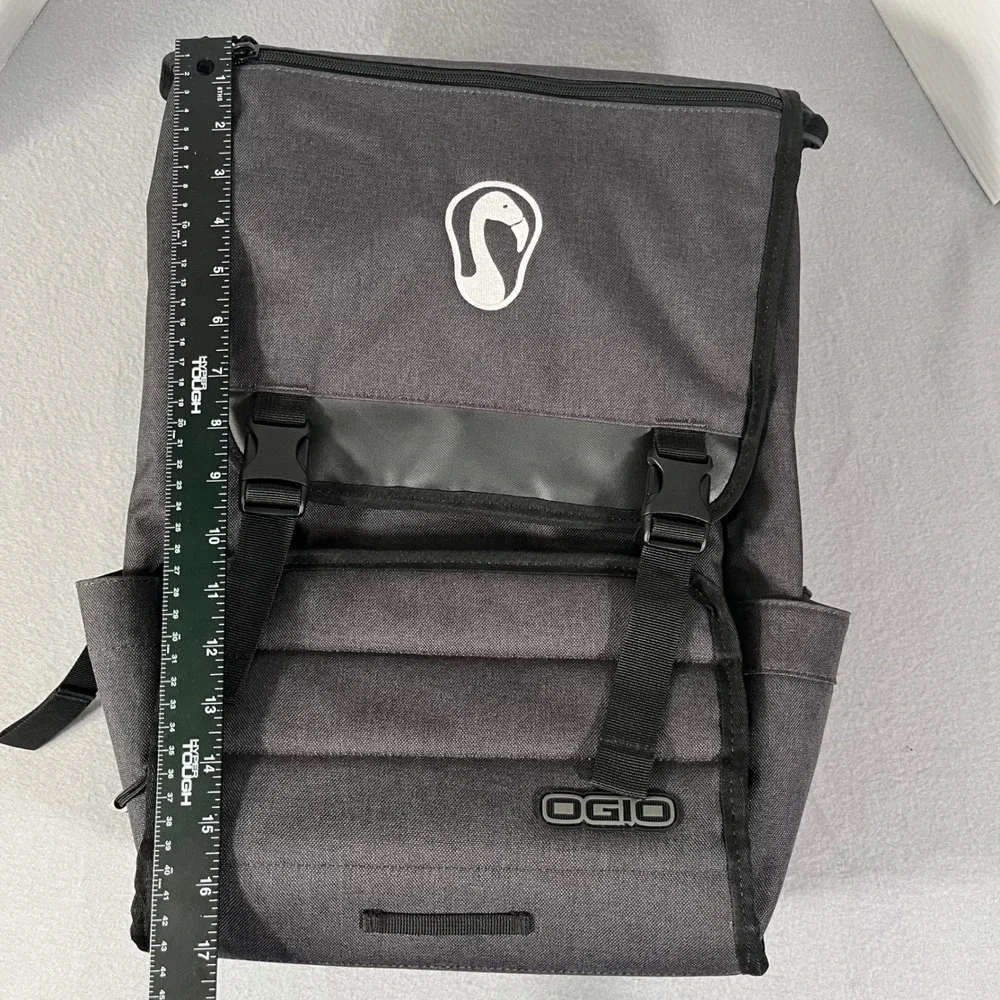 OGIO Dark Gray Backpack with Flamingo Logo Laptop School Travel Bag Padded‎